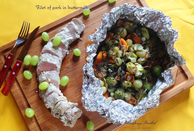 photo of pork filet and vegetables