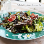 salad with chicken liver and figs
