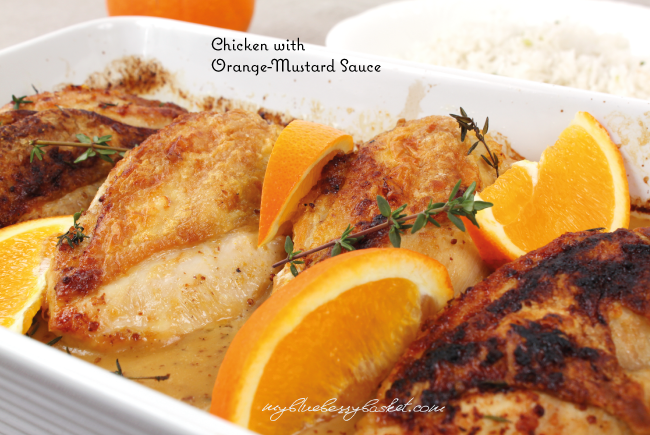 photo of chicken in orange-mustard sauce