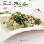photo of gnocchi with spinach and walnuts