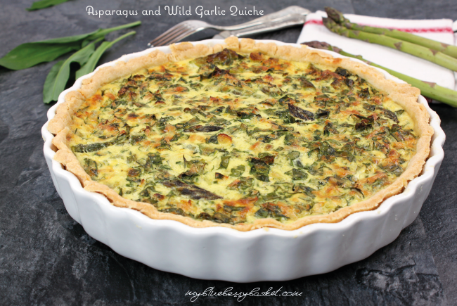 photo of asparagus and wild garlic quiche