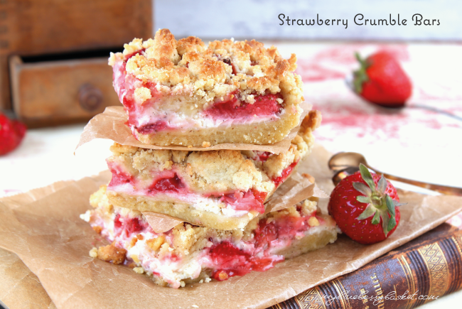 photo of strawberry crumble bars