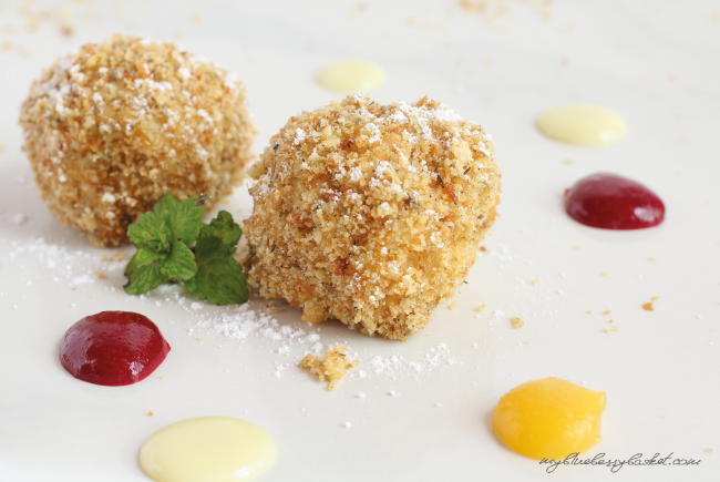 mascarpone balls with lavender crumbs