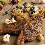 photo lamb chops with chicory salad