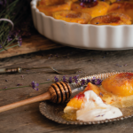 peach tarte with lavender