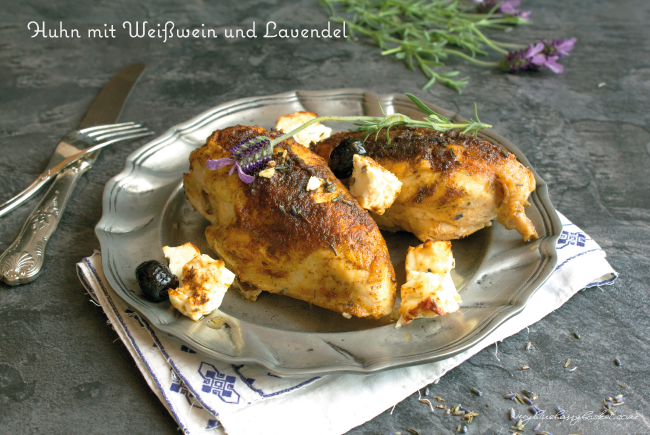 Foto von Huhn mit Weißwein und Lavendel