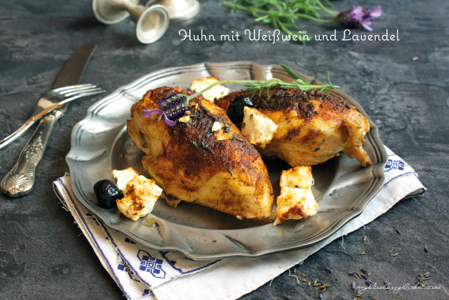 Foto von Huhn mit Weißwein und Lavendel