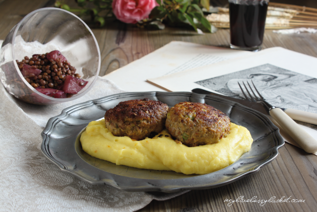 Photo Kalbfleischlaibchen mit Safranpüree